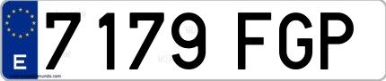Ejemplo de matrícula española 7179 FGP