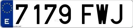 Ejemplo de matrícula española 7179 FWJ