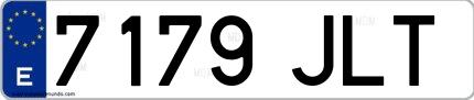Ejemplo de matrícula española 7179 JLT