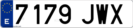 Ejemplo de matrícula de coche ordinaria 7179 JWX