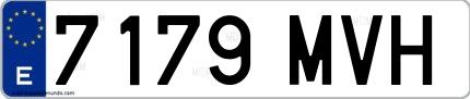 Ejemplo de matrícula española 7179 MVH
