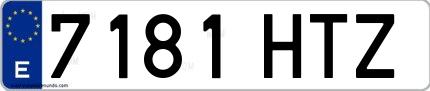 Ejemplo de matrícula española 7181 HTZ