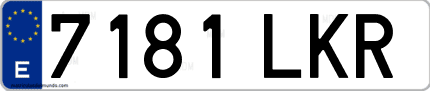 Ejemplo de matrícula de coche ordinaria 7181 LKR