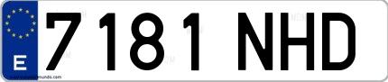 Ejemplo de matrícula española 7181 NHD