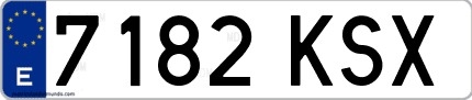 Ejemplo de matrícula de coche ordinaria 7182 KSX