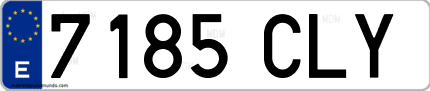 Ejemplo de matrícula de coche ordinaria 7185 CLY