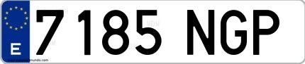 Ejemplo de matrícula española 7185 NGP