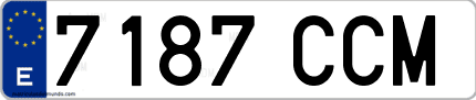 Ejemplo de matrícula de coche ordinaria 7187 CCM