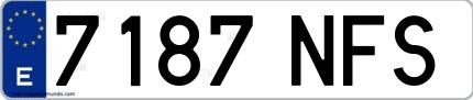 Ejemplo de matrícula española 7187 NFS