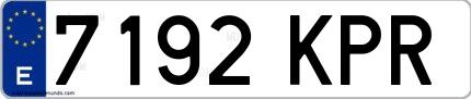 Ejemplo de matrícula española 7192 KPR