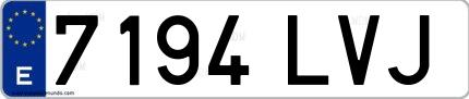 Ejemplo de matrícula española 7194 LVJ
