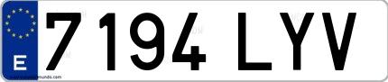 Ejemplo de matrícula española 7194 LYV