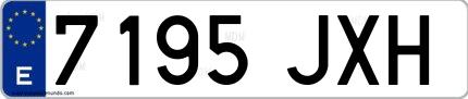 Ejemplo de matrícula española 7195 JXH