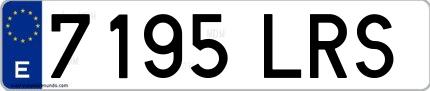 Ejemplo de matrícula española 7195 LRS