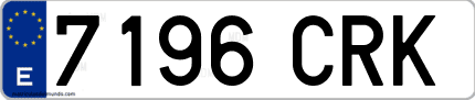 Ejemplo de matrícula de coche ordinaria 7196 CRK