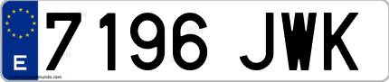 Ejemplo de matrícula de coche ordinaria 7196 JWK