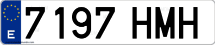 Ejemplo de matrícula de coche ordinaria 7197 HMH