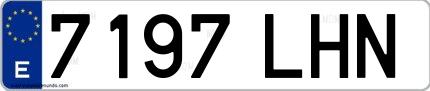 Ejemplo de matrícula española 7197 LHN