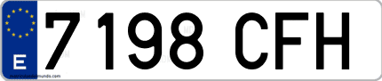 Ejemplo de matrícula de coche ordinaria 7198 CFH