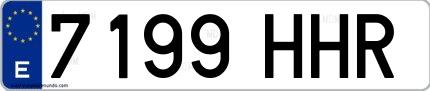 Ejemplo de matrícula española 7199 HHR