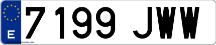 Ejemplo de matrícula de coche ordinaria 7199 JWW