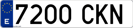 Ejemplo de matrícula de coche ordinaria 7200 CKN