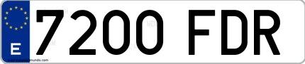 Ejemplo de matrícula española 7200 FDR
