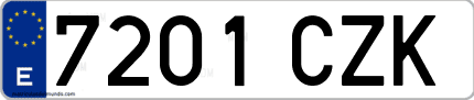 Ejemplo de matrícula de coche ordinaria 7201 CZK