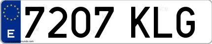 Ejemplo de matrícula española 7207 KLG