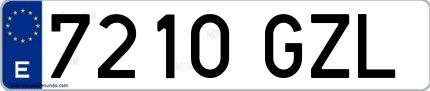 Ejemplo de matrícula española 7210 GZL