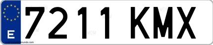 Ejemplo de matrícula española 7211 KMX