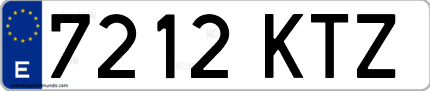 Ejemplo de matrícula de coche ordinaria 7212 KTZ