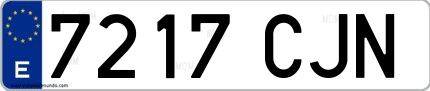 Ejemplo de matrícula española 7217 CJN