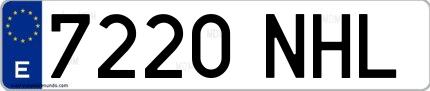 Ejemplo de matrícula española 7220 NHL
