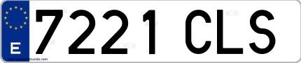 Ejemplo de matrícula española 7221 CLS