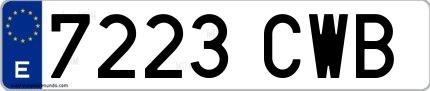 Ejemplo de matrícula española 7223 CWB