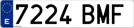 Ejemplo de matrícula española 7224 BMF