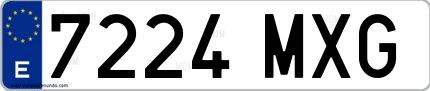 Ejemplo de matrícula española 7224 MXG