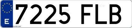 Ejemplo de matrícula española 7225 FLB