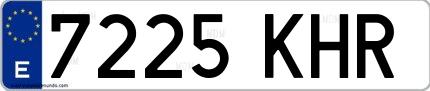 Ejemplo de matrícula española 7225 KHR