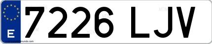 Ejemplo de matrícula española 7226 LJV