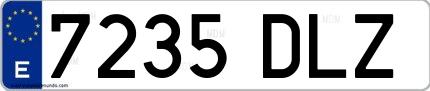 Ejemplo de matrícula española 7235 DLZ
