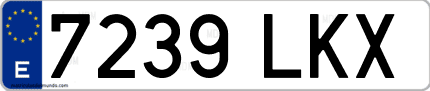 Ejemplo de matrícula de coche ordinaria 7239 LKX