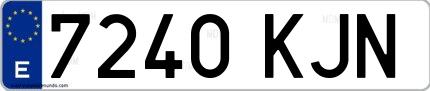 Ejemplo de matrícula española 7240 KJN