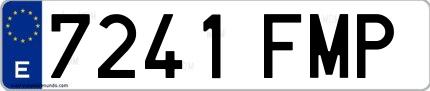 Ejemplo de matrícula española 7241 FMP