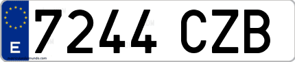 Ejemplo de matrícula de coche ordinaria 7244 CZB