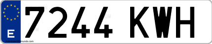 Ejemplo de matrícula de coche ordinaria 7244 KWH
