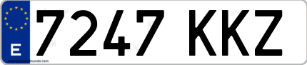 Ejemplo de matrícula de coche ordinaria 7247 KKZ