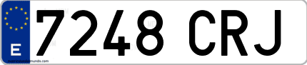 Ejemplo de matrícula de coche ordinaria 7248 CRJ