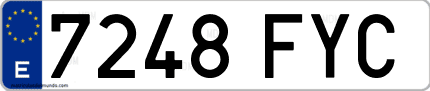 Ejemplo de matrícula de coche ordinaria 7248 FYC